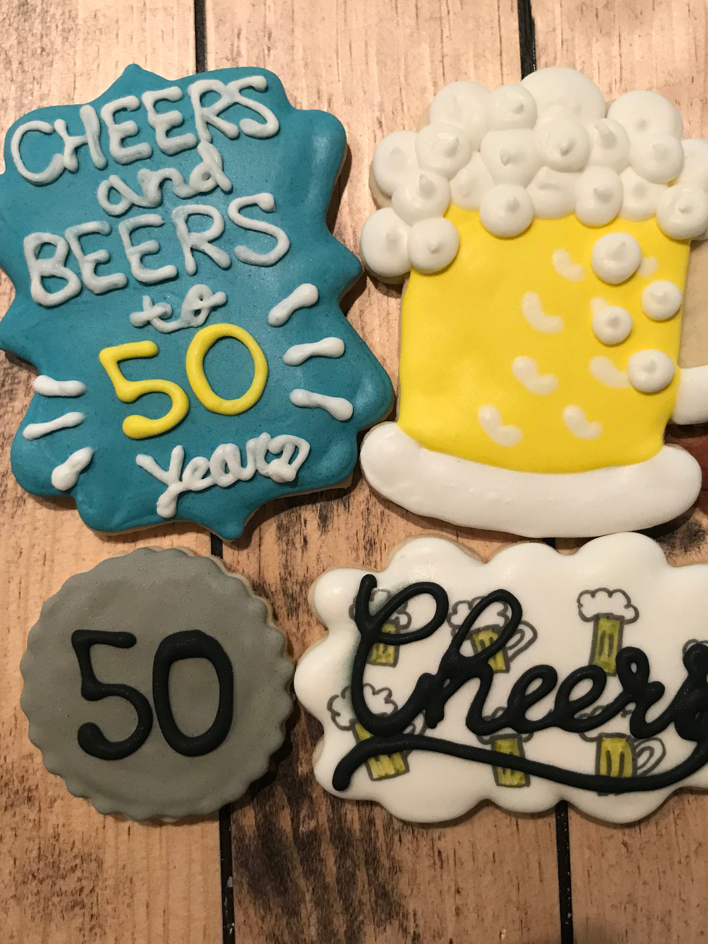 Cheers And Beers to 50 Years Cookies