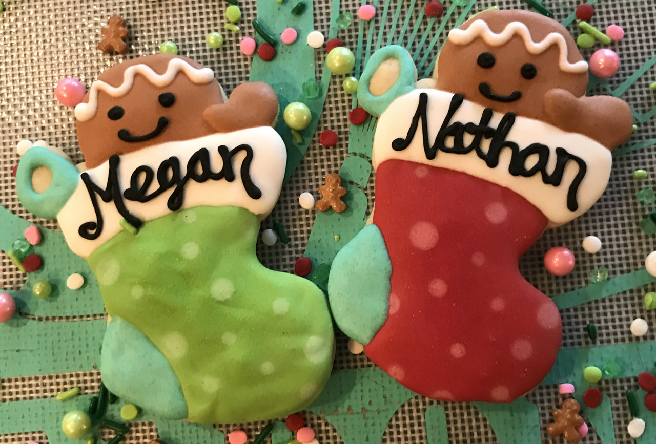 Christmas Stockings With Names Cookies Dozen
