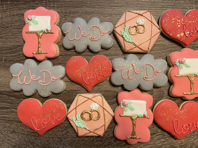 Decorated Wedding Cookies Dozen