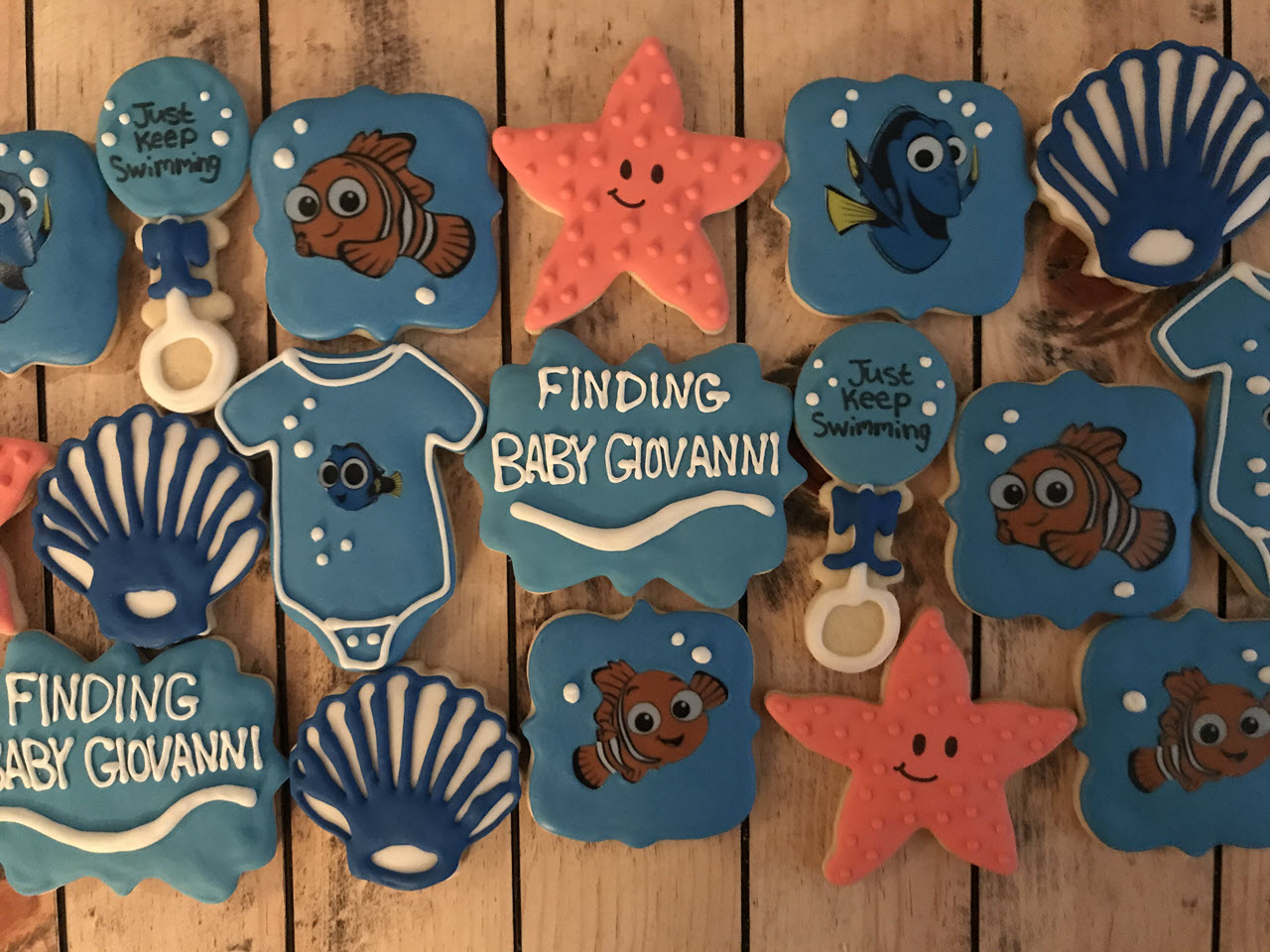 Finding Nemo Baby Shower Cookies Dozen