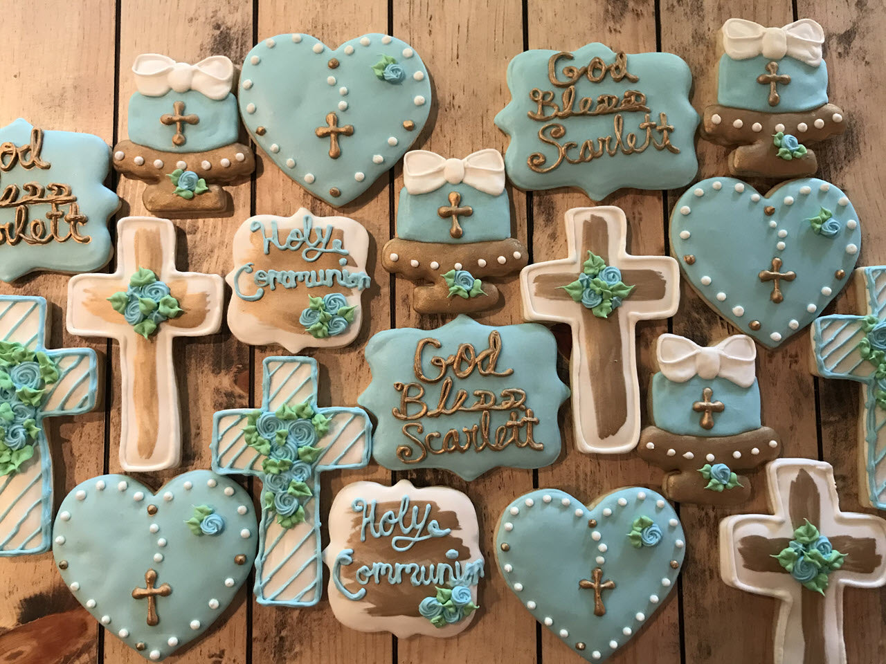 First Holy Communion Blue Cookies Set