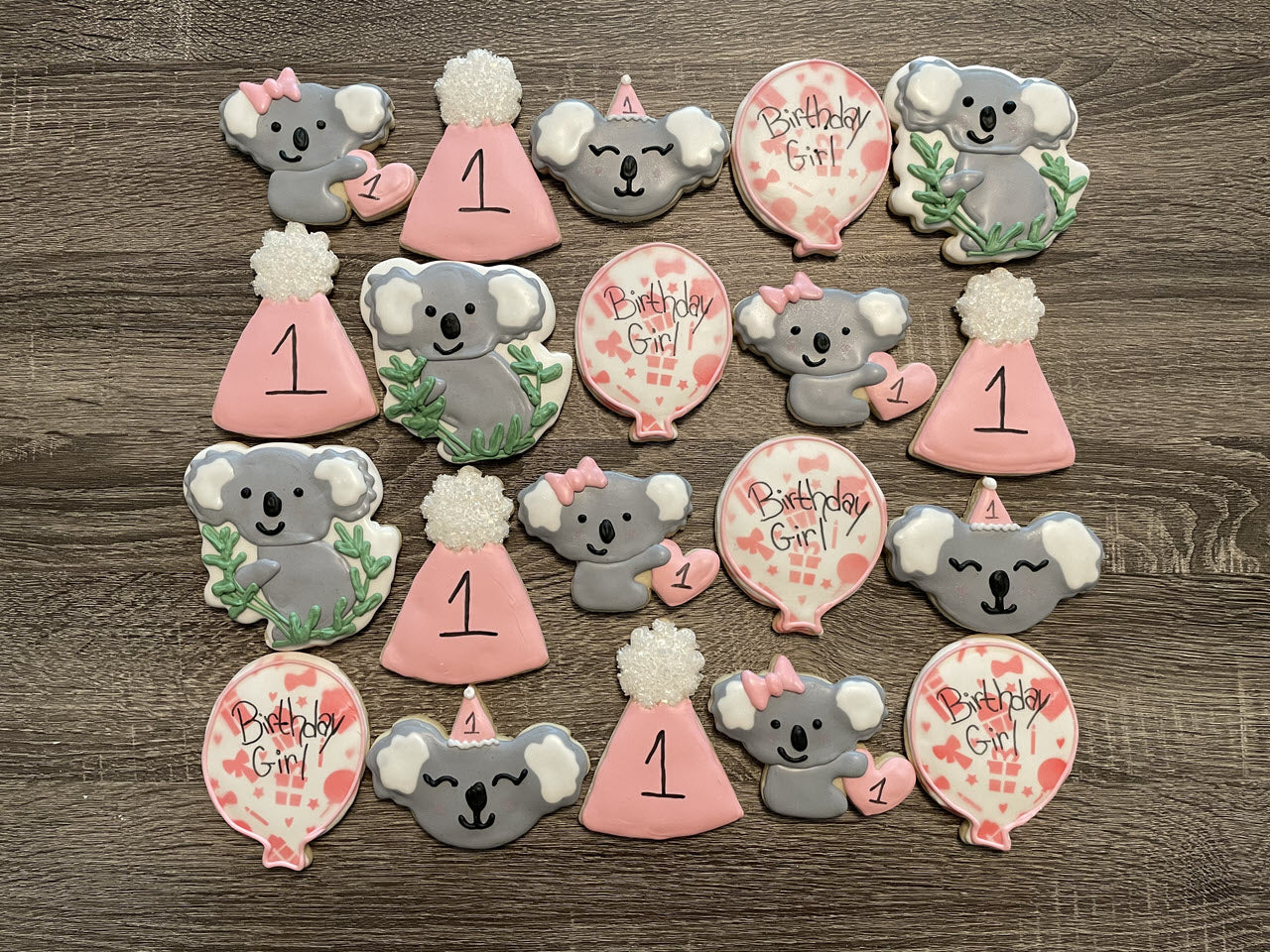 Koala Bear Birthday Cookies Dozen