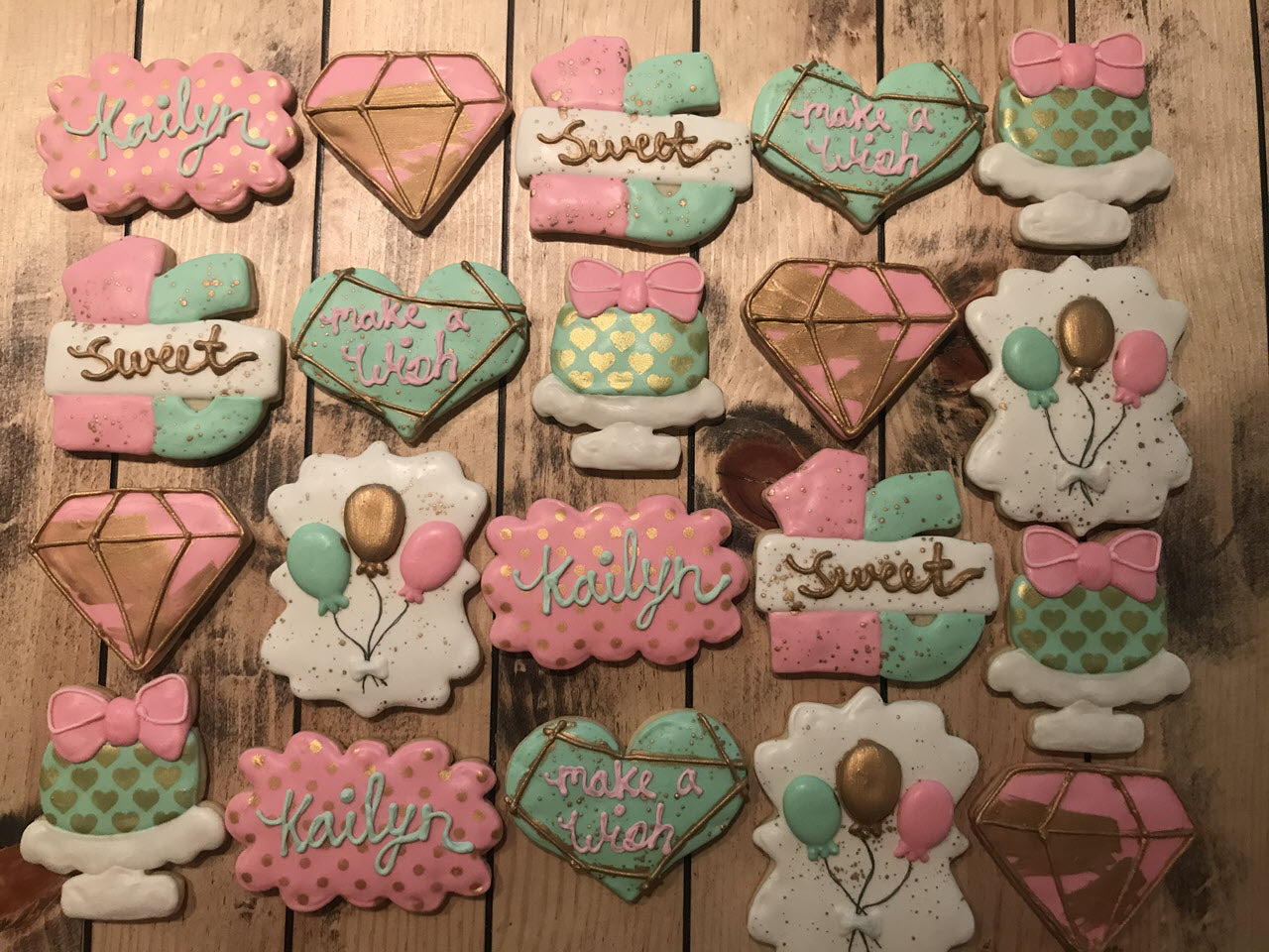 Sweet Sixteen Diamond Birthday Cookies Dozen