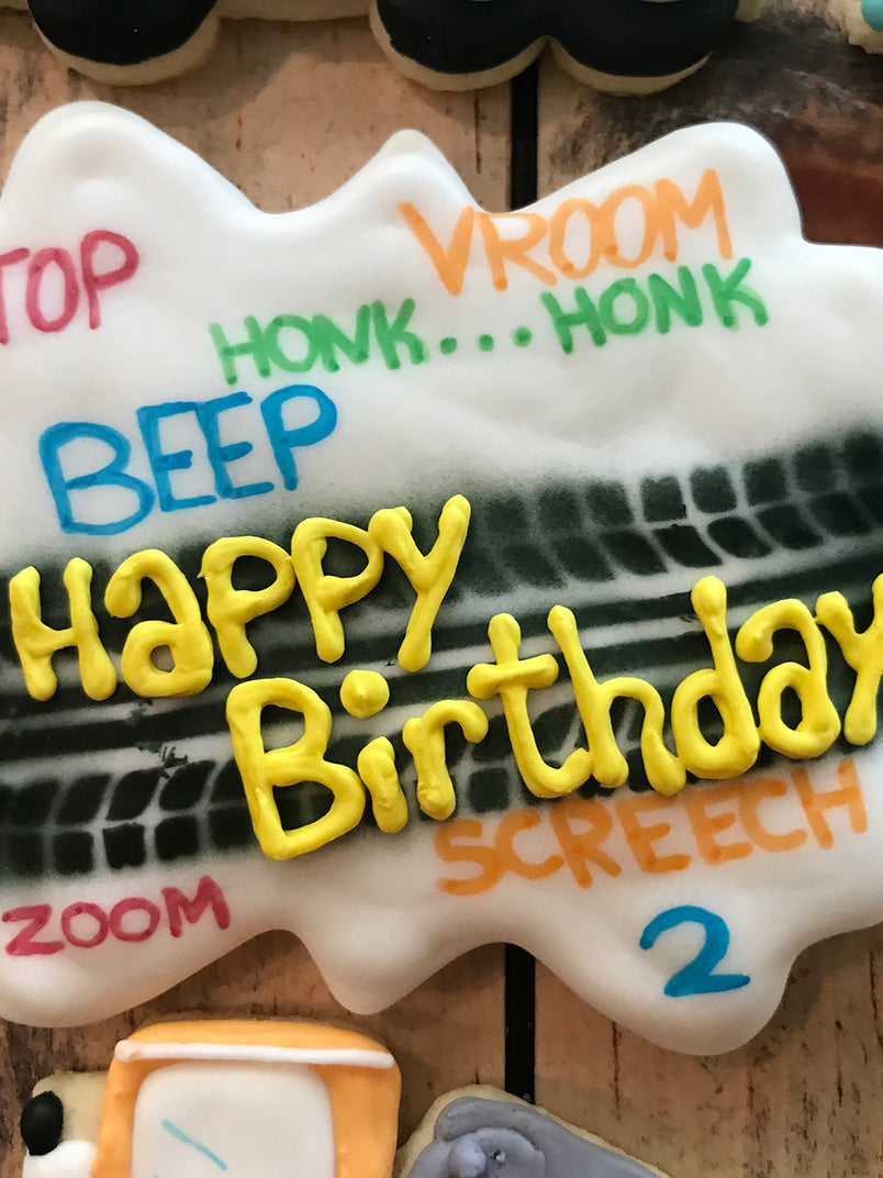 Traffic Jam Birthday Cookies