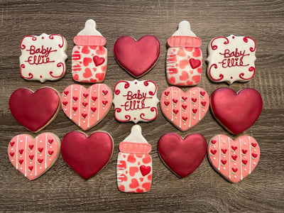 Valentines Baby Shower Cookies Dozen